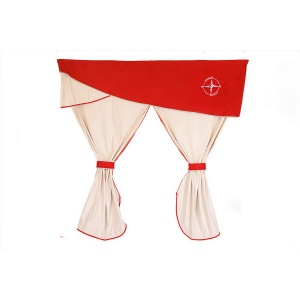 Perdele Cabinei Șoferului ELEGANCE - Set 7 Bucăți Roșu