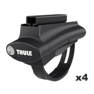 Picioare prindere bare transversale Thule Oversized Rail Foot Pack 7108 pe bare longitudinale supradimensionate