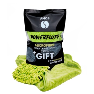 Prosop verde microfibra ultra absorbant Powerfluff 1000 GSM 60*80cm + manusa CADOU