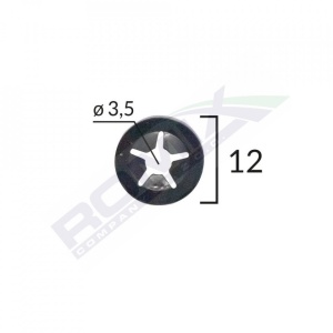 SAIBA FIXARE TAPITERIE UNIVERSAL - NEGRU - 12MM SET 25 BUC