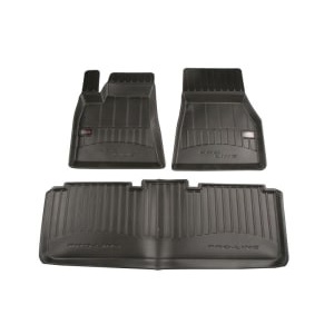 Set 3 covorase auto tip tavita Frogum, Cauciuc, pentru TESLA MODEL S 09.12- SALOON, Negru