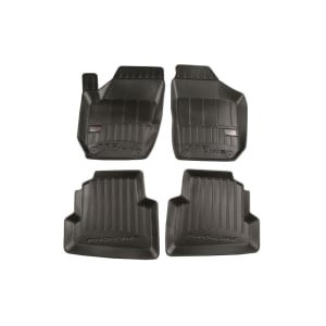 Set 4 covorase auto tip tavita Frogum, Cauciuc, pentru SKODA FABIA II 12.06-12.14 HATCHBACK/STATION WAGON, Negru
