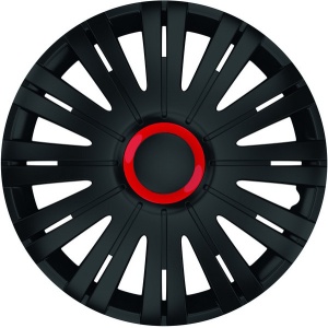 Set Capace Roti 15` Negre Cu Inel Rosu Active