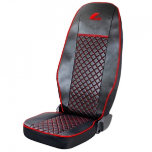 Set huse scaun UMBRELLA pentru MERCEDES ACTROS EURO 5 1844 MP2 MP3 MP4 ECO LEATHER BLACK+RED