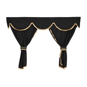 Set Perdele Cabina Șoferului CLASSIC - 7 Bucăți Negre
