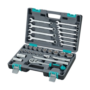 Trusa cu chei fixe combinate si chei tubulare, cu antrenor de 1/2 inch in valiza de transport cu 31 de piese