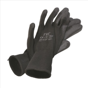 830303Wd Pereche Manusi Lucru Cu Pelicula Din Poliuretan Negre,Bunting Black Eco,Marimea 8