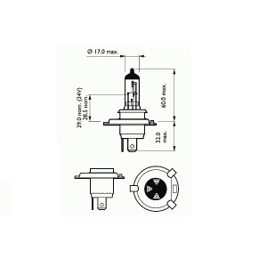Bec Far H4 12V 60/55W P43T Basic Sct