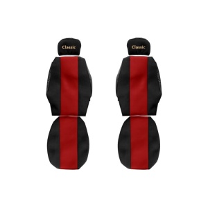 Huse pentru Scaune Camioane Classic - Roșu, Material Velours