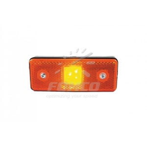 Lampă gabarit dreptunghiulară pentru marcaj lateral, LED portocaliu, 12/24V