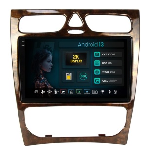 Navigatie 2K HUB64 Benz C Class (W203) (2002-2004), 8GB RAM, Android 13, Octacore, Slot Sim 4G, DSP, GPS, Wi-FI, Carplay, Android Auto, USB, Bluetooth, Waze, Touchscreen, 9.5 Inch