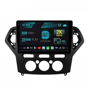 Navigatie Ford Mondeo (2007-2010) Clima Manuala, Android 13, X-Octacore , 8GB RAM , 256GB ROM, 9.5 Inch - AD-BGX9008,AD-BGRKIT126
