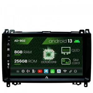 Navigatie Mercedes Benz Sprinter, Viano, Vito, A,B Class, Crafter, Android 13, Z-Octacore , 8GB RAM , 256GB ROM, 9 Inch - AD-BGZ9008,AD-BGRKIT407