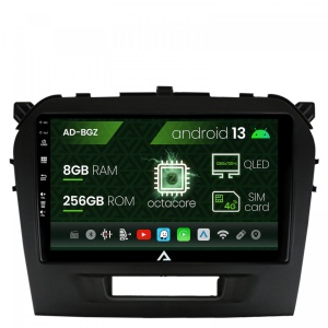 Navigatie Suzuki Vitara (2015,), Android 13, Z-Octacore , 8GB RAM , 256GB ROM, 9 Inch - AD-BGZ9008,AD-BGRKIT299