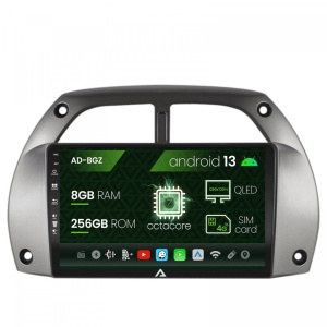 Navigatie Toyota RAV4 (2001-2006), Android 13, Z-Octacore , 8GB RAM , 256GB ROM, 9 Inch - AD-BGZ9008,AD-BGRKIT109