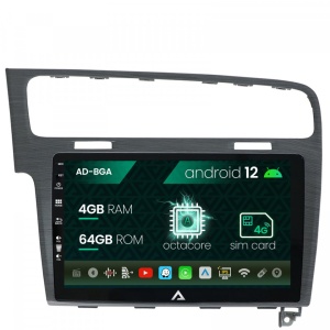 Navigatie Volkswagen Golf 7, Android 12, A-Octacore , 4GB RAM , 64GB ROM, 10.1 Inch - AD-BGA10004,AD-BGRKIT023A
