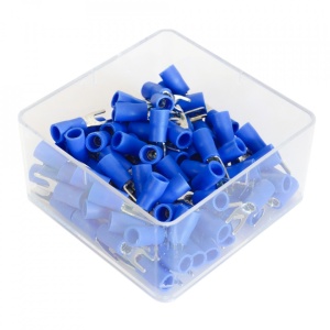 Set 100 Papuci Electrici Terminali Tip Furca Izolati 5.3Mm