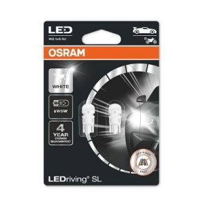Set 2 Becuri Auxiliare Cu Led 12V (W5W) White 6000K Bli Osram