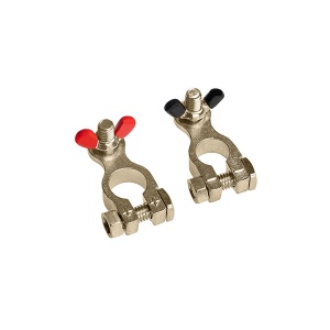 Set 2 Borne Baterie Rosu Si Negru