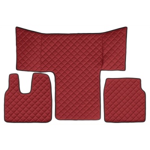 Set 3 covorase camion F-Core, Piele-ECO, pentru MAN TGS, cabina L, LX, Rosu