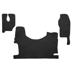 Set 3 covorase camion F-Core, Piele-ECO, pentru MERCEDES ACTROS MP2 / MP3, tunel inalt, scaun pasager fix, Negru