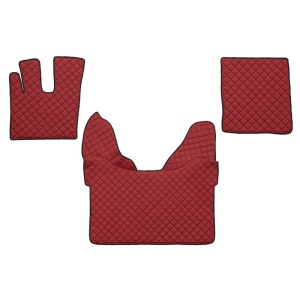 Set 3 covorase camion, piele ecologica rosie pentru DAF XF 106 transmisie automata 06.15->