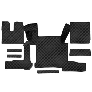 Set 7 covorase camion F-Core, Piele-ECO, pentru MAN TGX, transmisie manuala, 2 sertare, Negru