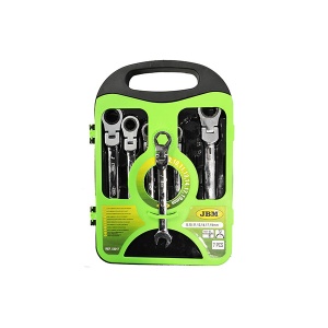 Set De 7 Chei Combinate Cu Clichet Si Cap Rotativ Jbm