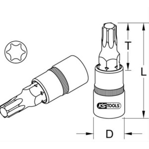 Tubulara 1/4 cu bit torx t25