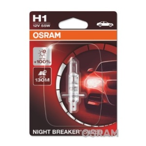 Bec 12V H1 55 W Night Breaker Silver +100% Blister 1 Buc Osram
