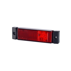 Lampă gabarit dreptunghiulară, Horpol, LED roșu, marcaj lateral, alimentare 12/24V