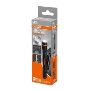 Lanternă LED OSRAM LEDinspect TORCH 250 ESSENTIAL – Lanternă de mână puternică pentru uz auto și exterior