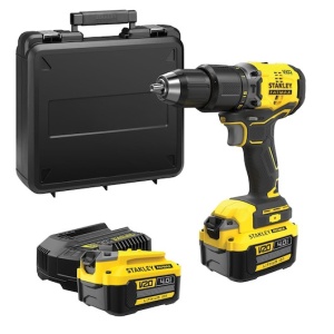 Masina de Gaurit si Insurbat cu Percutie 18V, Stanley Fatmax V20, Fara Perii, 60Nm, 2 x 4.0 Ah, Cuti