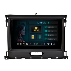 Navigatie 2K HUB64 Ford Ranger (2015-2022), 4GB RAM, Android 13, Octacore, Slot Sim 4G, DSP, GPS, Wi-FI, Carplay, Android Auto, USB, Bluetooth, Waze, Touchscreen, 9.5 Inch