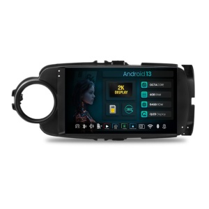 Navigatie 2K HUB64 Toyota Yaris (2010-2018), 4GB RAM, Android 13, Octacore, Slot Sim 4G, DSP, GPS, Wi-FI, Carplay, Android Auto, USB, Bluetooth, Waze, Touchscreen, 9.5 Inch