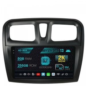 Navigatie Dacia Logan , Sandero, Android 13, X-Octacore , 8GB RAM , 256GB ROM, 9.5 Inch - AD-BGX9008,AD-BGRKIT375