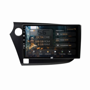 Navigatie HUB64 Honda Insight (2009-2014), 6GB RAM, Android 13, Octacore, Slot Sim 4G, DSP, GPS, Wi-FI, Carplay, Android Auto, USB, Bluetooth, Waze, Touchscreen, 9 Inch