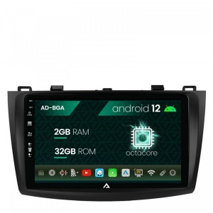 Navigatie Mazda 3 (2009-2013), Android 12, A-Octacore , 2GB RAM , 32GB ROM, 9 Inch - AD-BGA9002,AD-BGRKIT320