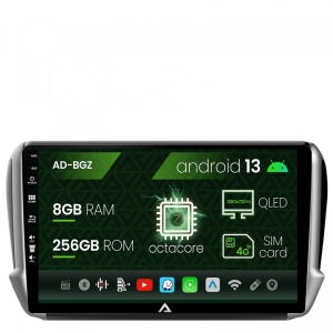 Navigatie Peugeot 208,2008 (2012,), Android 13, Z-Octacore , 8GB RAM , 256GB ROM, 10.1 Inch - AD-BGZ10004,AD-BGRKIT258