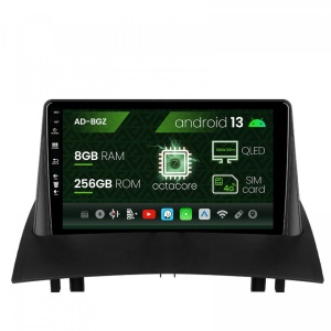 Navigatie Renault Megane 2 (2002-2009), Android 13, Z-Octacore , 8GB RAM , 256GB ROM, 9 Inch - AD-BGZ9008,AD-BGRKIT371