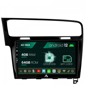 Navigatie Volkswagen Golf 7, Android 12, A-Octacore , 4GB RAM , 64GB ROM, 10.1 Inch - AD-BGA10004,AD-BGRKIT023B