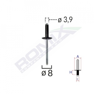Popnit Universal Negru 3.9Mm Set 10 Buc