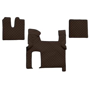 Set 3 covorase camion, piele ecologica maro pentru MAN TGX 06.06 - transmisie automata 2 sertare