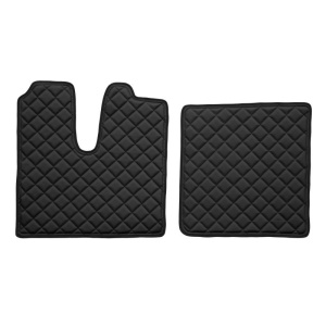 Set 3 covorase camion, piele ecologica neagra pentru MAN TGX 06.06 - transmisie automata 2 sertare - Img 3