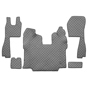 Set 5 covorase camion F-Core, Piele-ECO, pentru SCANIA L,P,G,R,S, transmisie automata, scaune standard, Gri