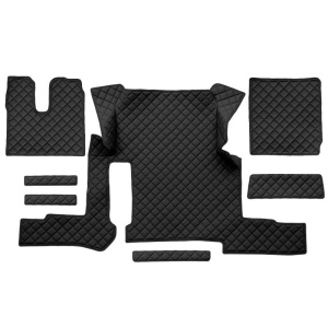 Set 7 covorase camion F-Core, Piele-ECO, pentru MAN TGX, transmisie manuala, 1 sertar, Negru