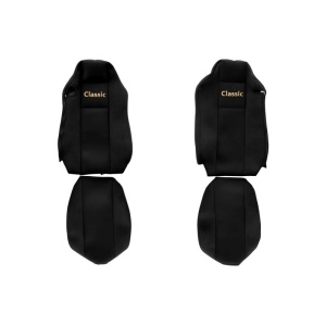 Set huse scaun textil camion compatibile cu MAN TGX (01.2007-12.2017) si MAN TGX 01.2018+ cu scaune Isri, Negru