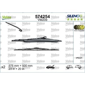 Set lamela stergator Valeo Silencio 575/500 mm