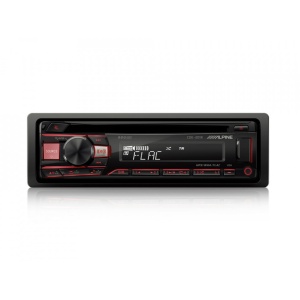 Alpine cde-201r radio cd/usb, rosu/verde
