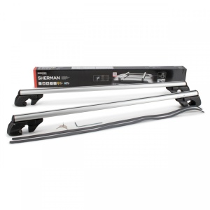 Bare transversale Menabo Sherman Silver pentru Mitsubishi Grandis 2003-2011,sistem prindere pe bare longitudinale